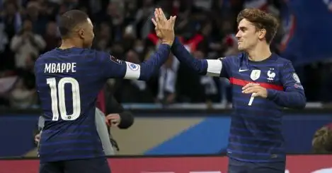 France forwards Kylian Mbappe and Antoine Griezmann