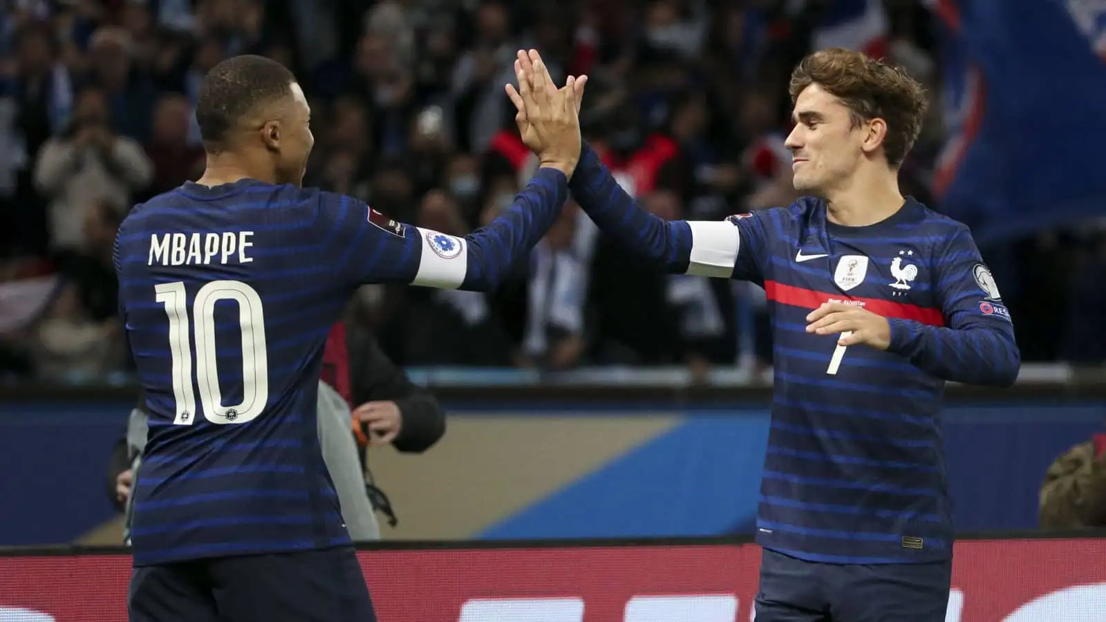 France forwards Kylian Mbappe and Antoine Griezmann