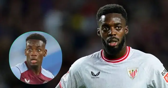 Athletic Club winger Inaki Williams and Aston Villa forward Jhon Duran