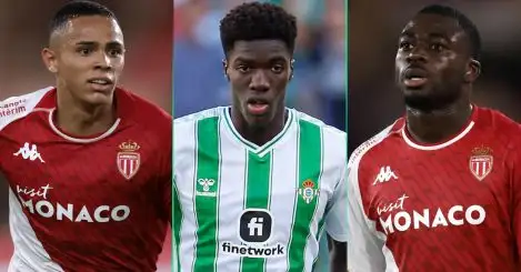 Monaco's Vanderson, Assane Diao of Real Betis and Youssouf Fofana, also of Monaco, are Man Utd targets
