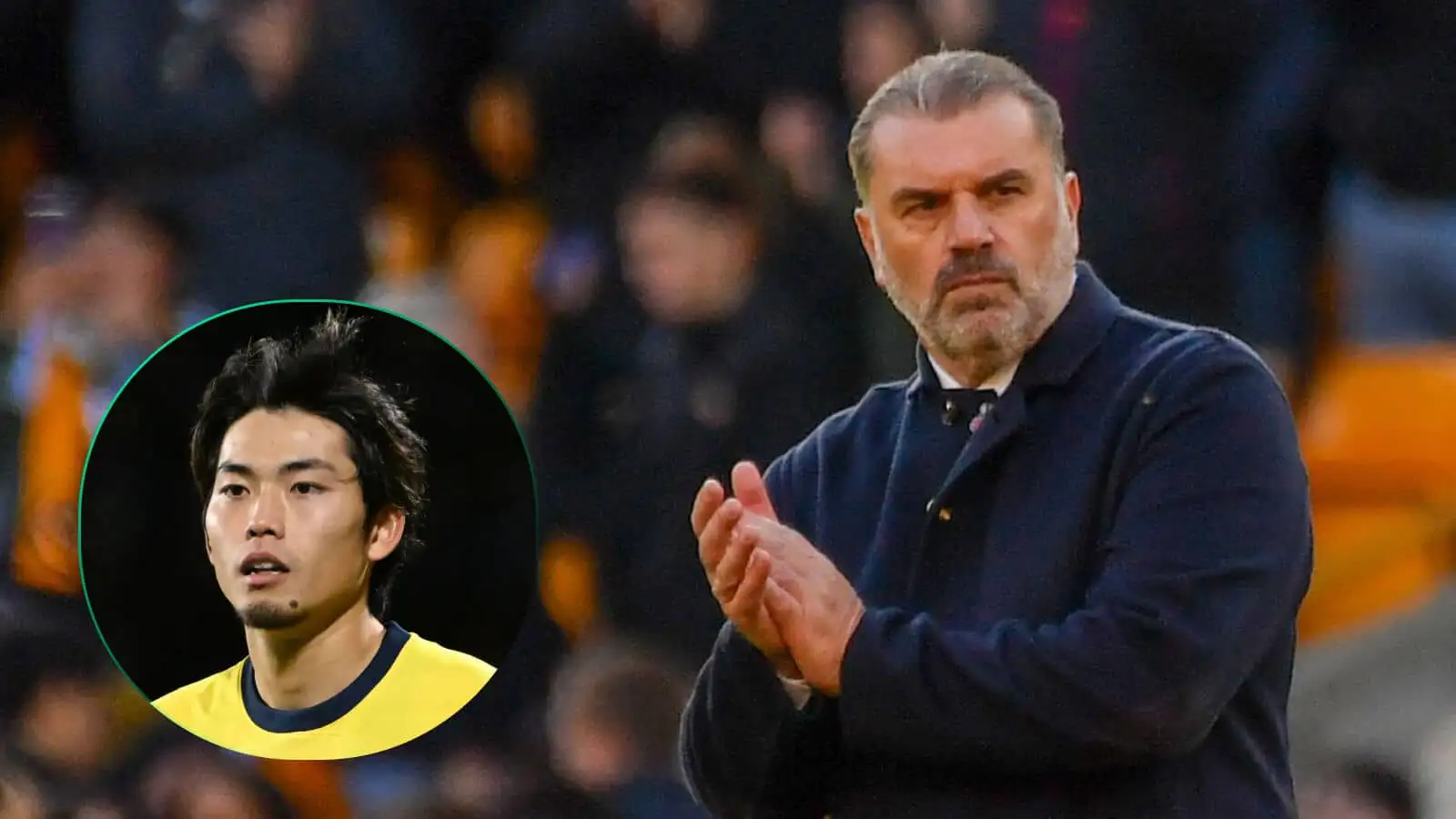 Ange Postecoglou and Koki Machida