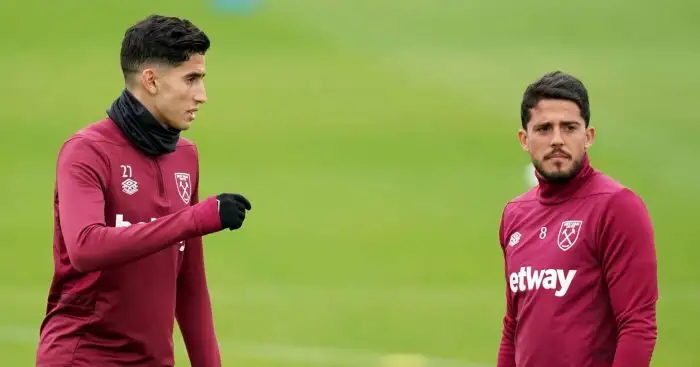 Nayef Aguerd and Pablo Fornals, West Ham