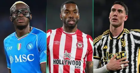 Napoli's Victor Osimhen, Ivan Toney of Brentford and Juventus' Dusan Vlahovic are on the Arsenal transfer radar