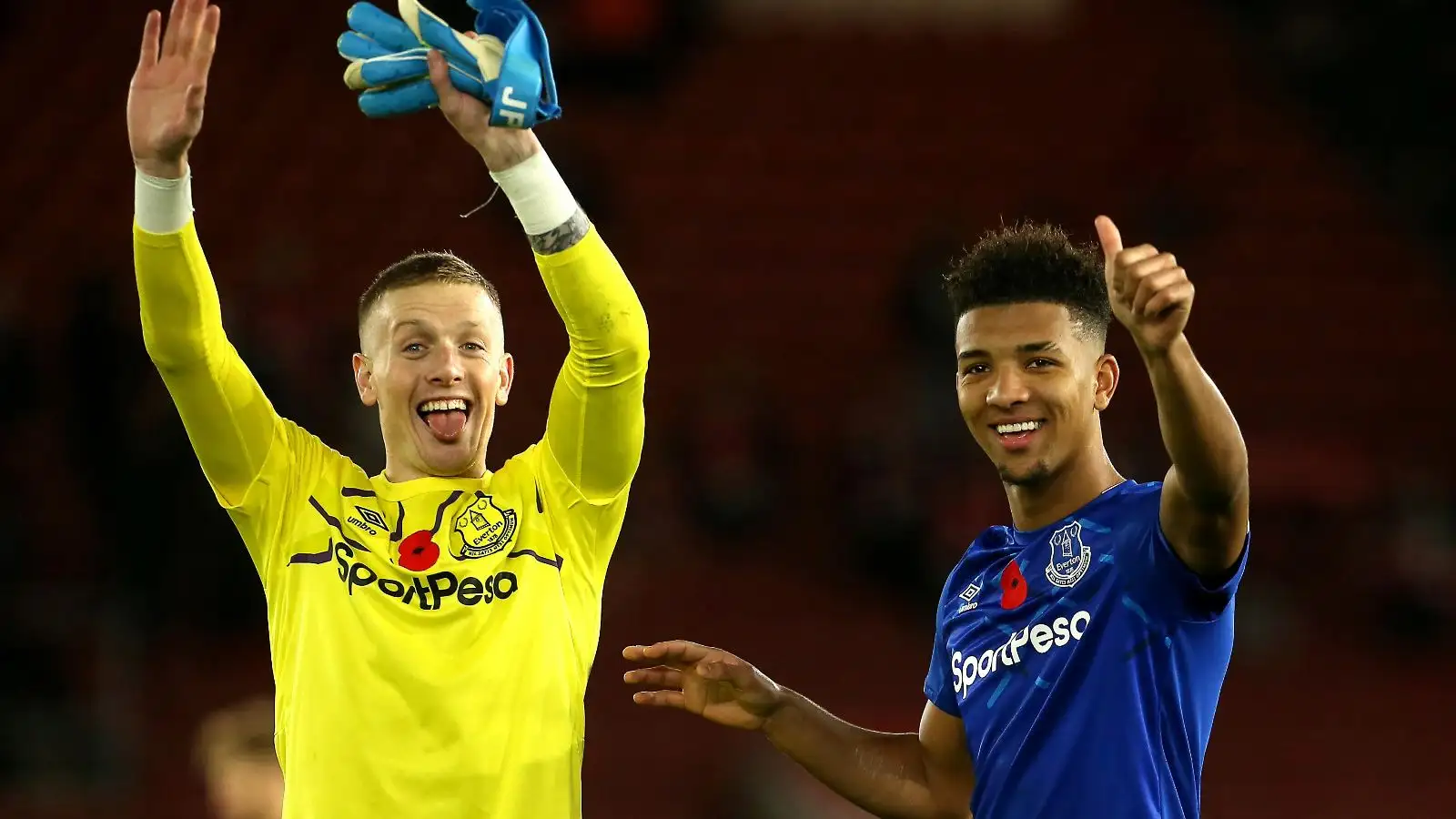 Everton duo Jordan Pickford and Mason Holgate