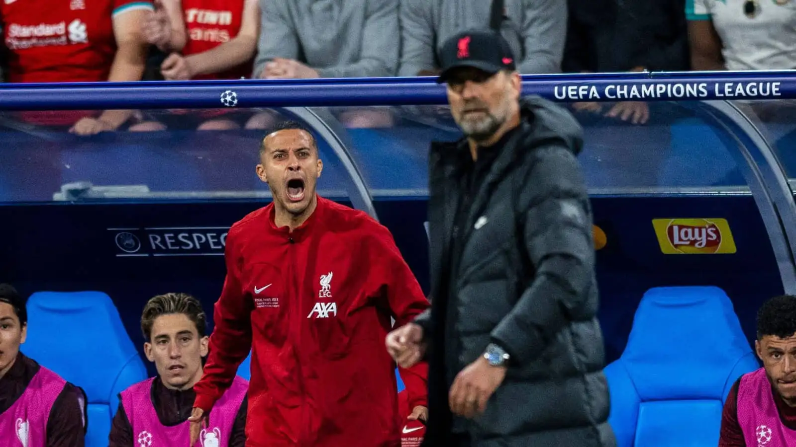 Thiago Alcantara, Jurgen Klopp, Liverpool, May 2022