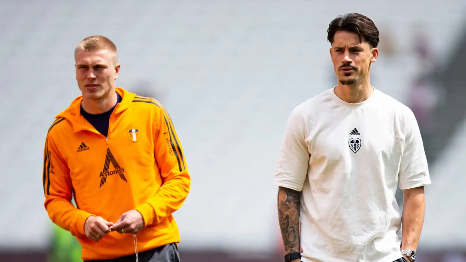 Leeds Utd defenders Rasmus Kristensen and Robin Koch Leeds Utd defenders Rasmus Kristensen and Robin Koch