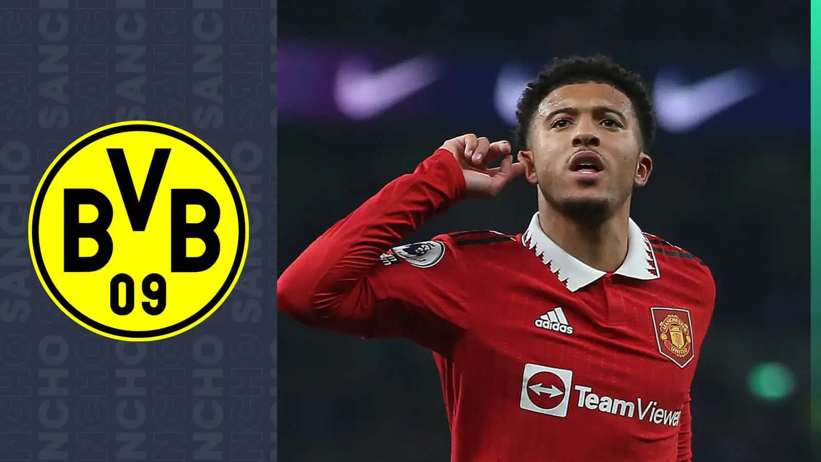 Jadon Sancho and the Borussia Dortmund badge