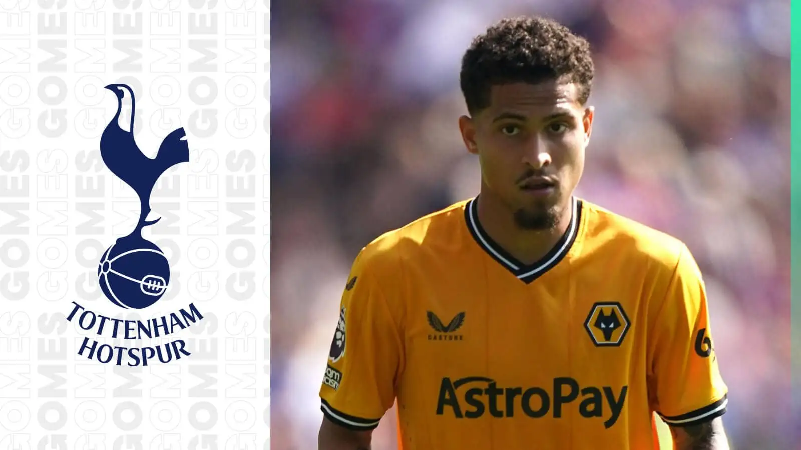 Joao Gomes and the Tottenham badge