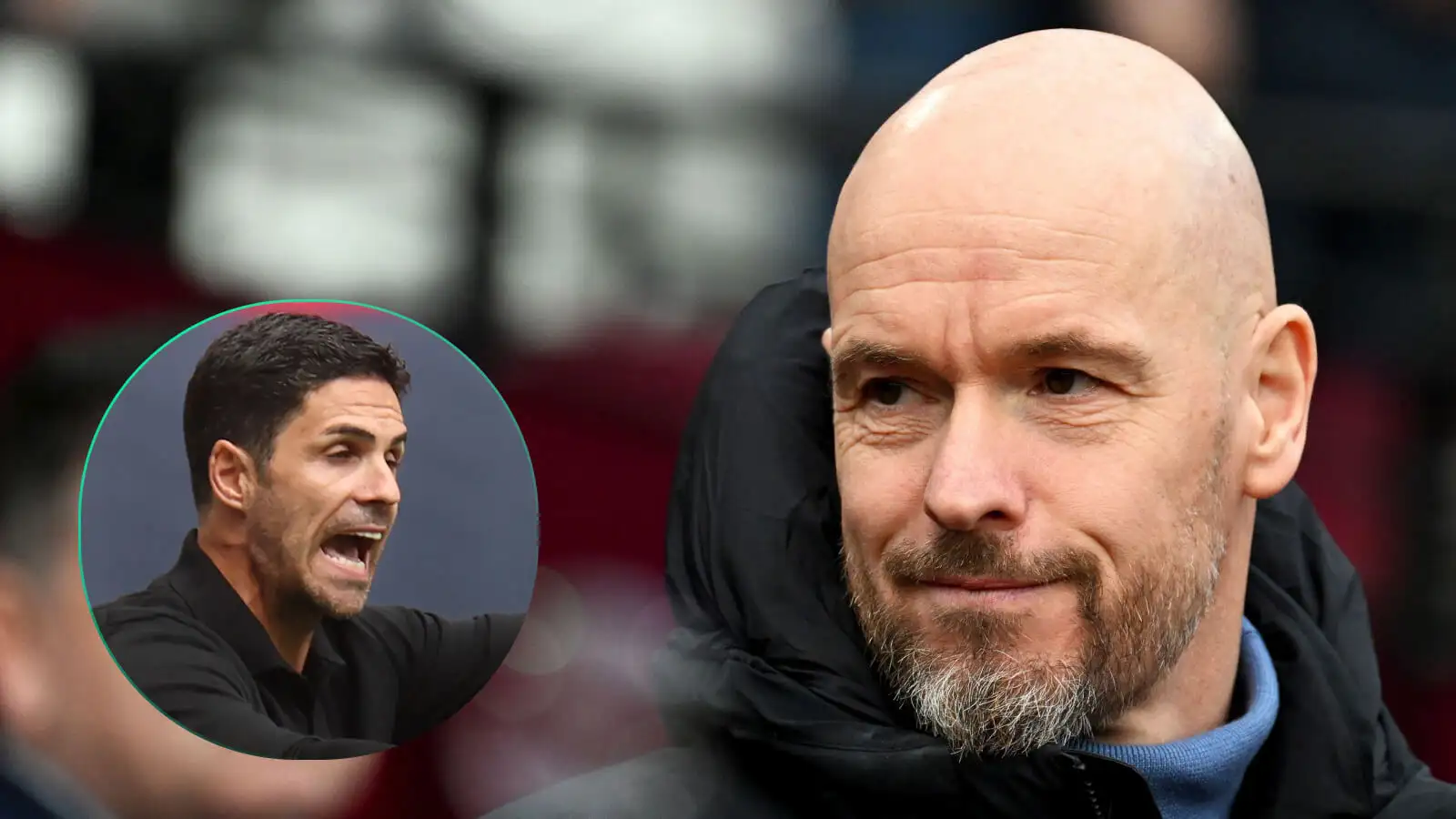 Man Utd manager Erik ten Hag, Arsenal manager Mikel Arteta