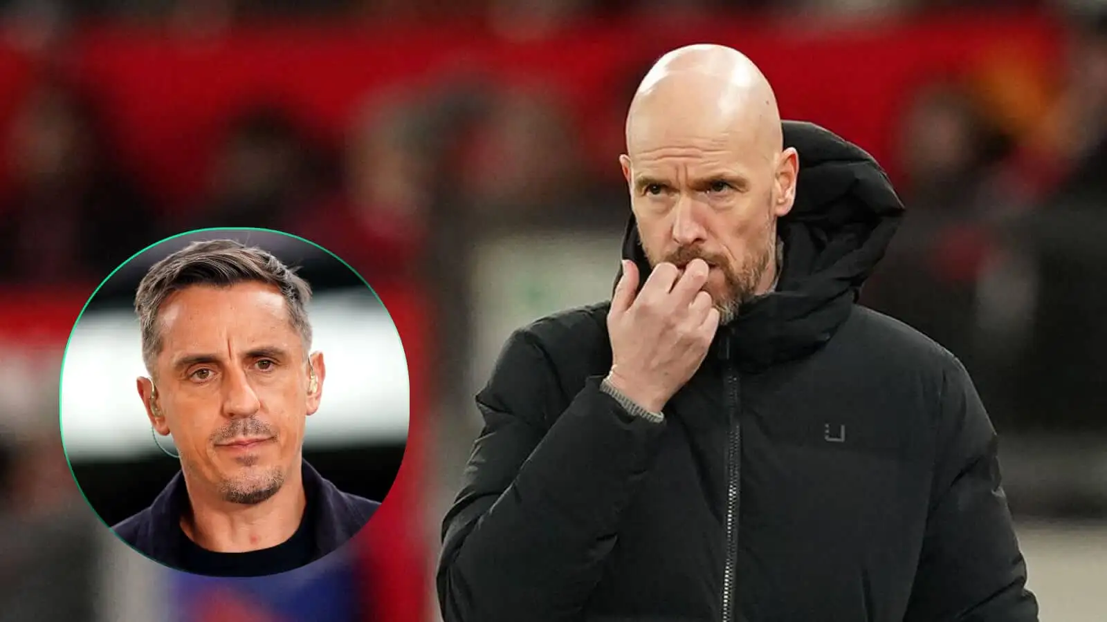 Ten Hag becoming ‘vulnerable’ as Neville warns Man Utd have ‘no default style of play’ amid Solskjaer, Mourinho comparisons