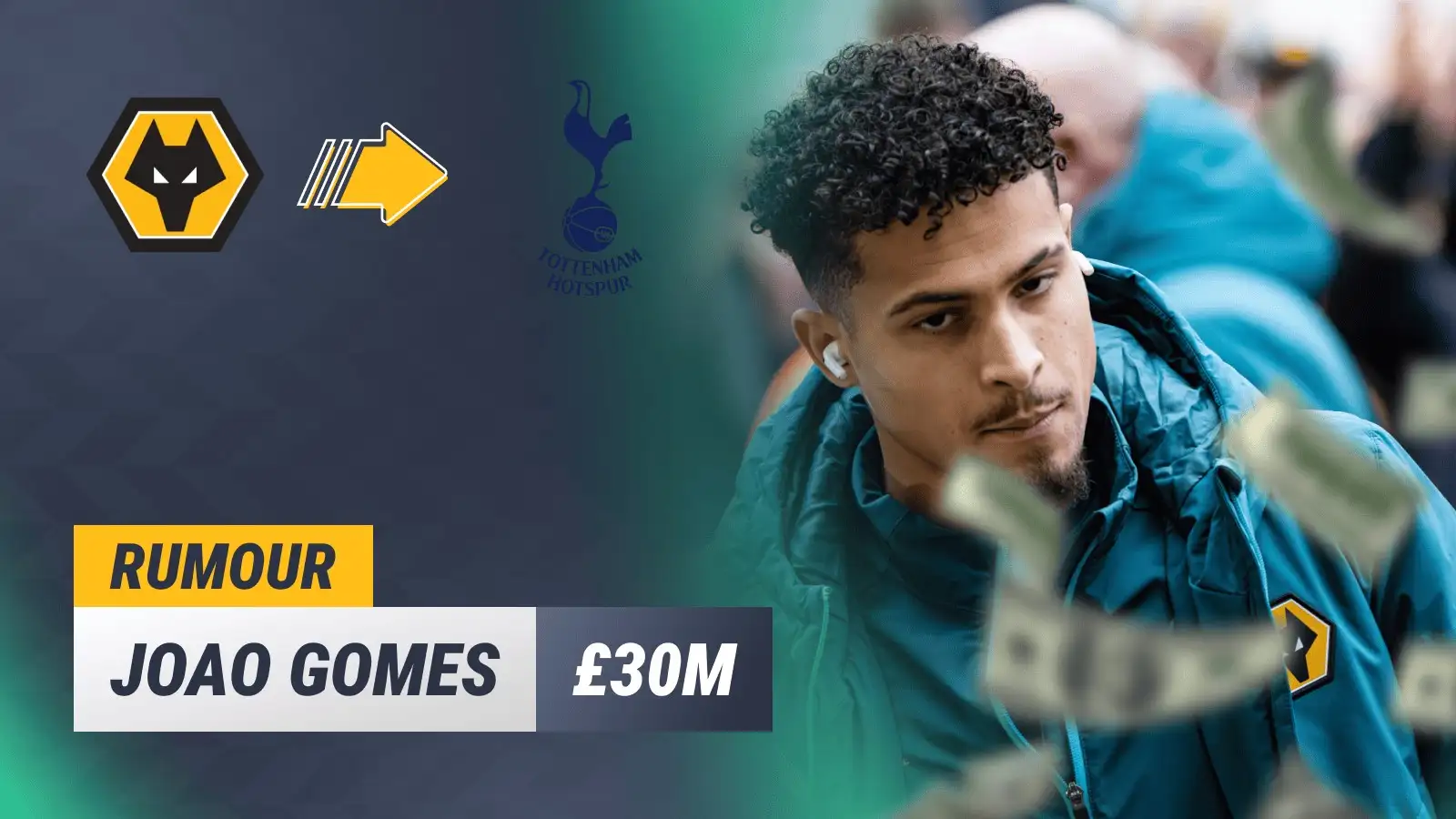 Joao Gomes of Wolves is being linked with a move to Tottenham