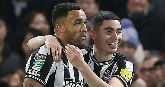 Newcastle forwards Callum Wilson and Miguel Almiron