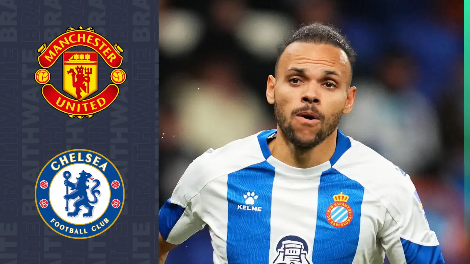 Manchester United and Chelsea linked Espanyol striker Martin Braithwaite