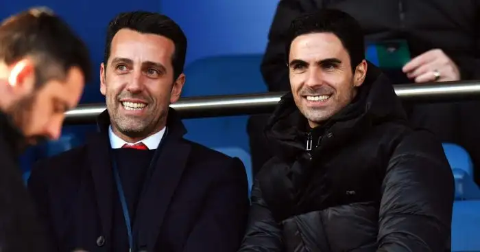 Arsenal sporting director Edu alongside manager Mikel Arteta