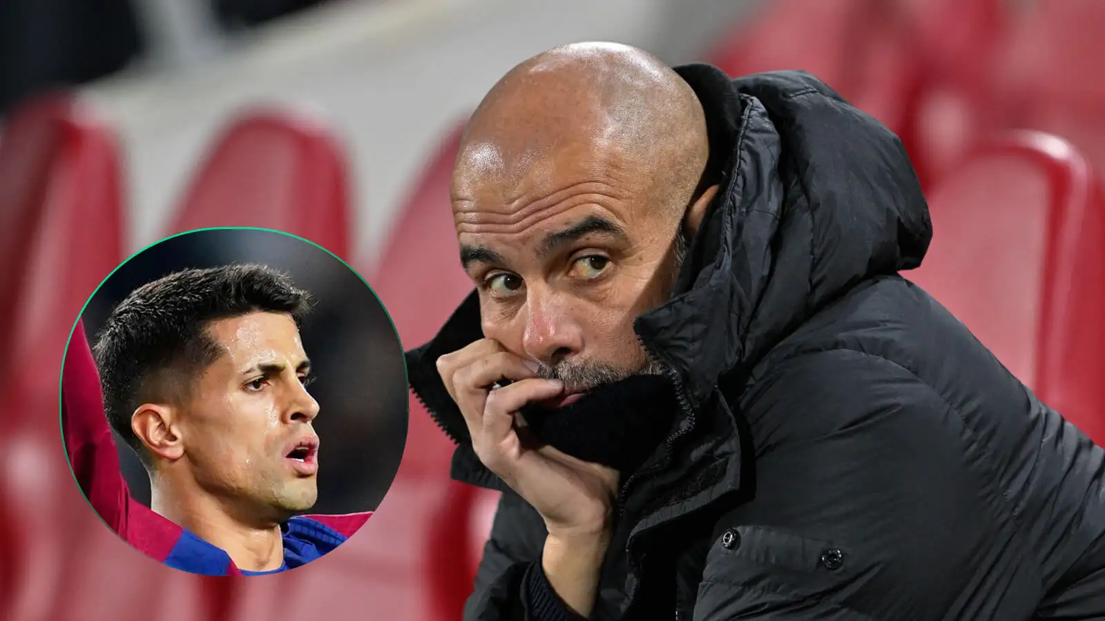 Man City manager Pep Guardiola and full-back Joao Cancelo