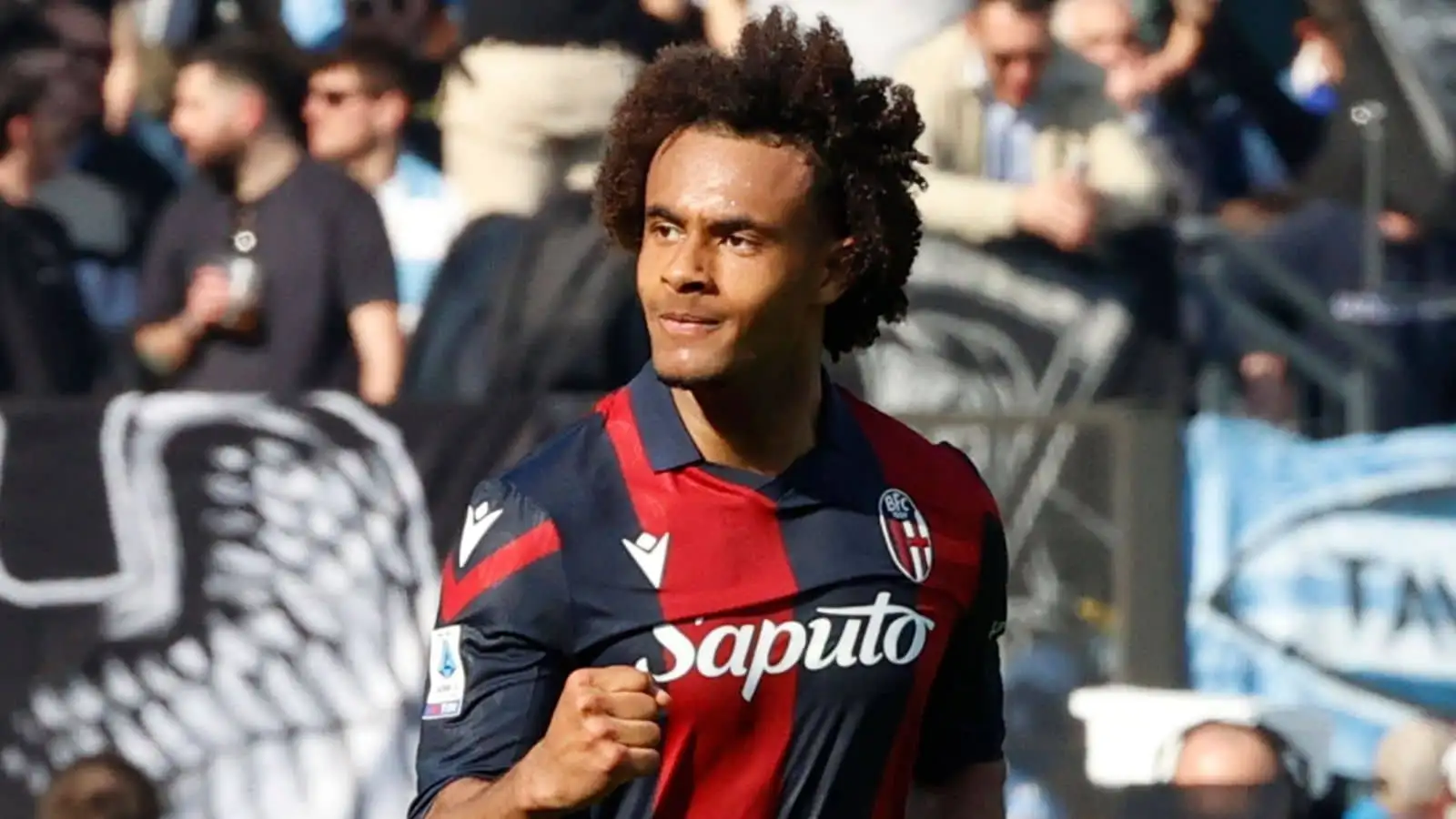 Joshua Zirkzee celebrating for Bologna