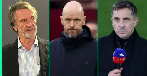 Sir Jim Ratcliffe, Erik ten Hag, Gary Neville, Man Utd