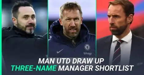 Roberto De Zerbi, Graham Potter and Gareth Southgate are reportedly candidates to become Man Utd boss