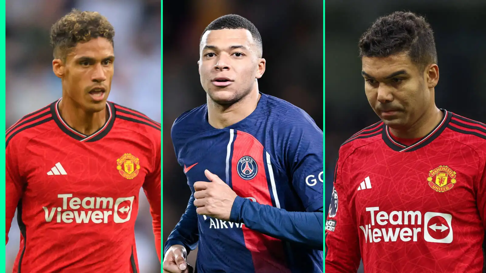 Raphael Varane, Casemiro, Kylian Mbappe