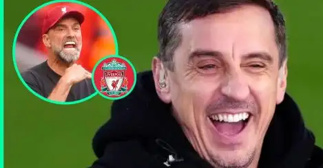 Gary Neville laughing as he drops massive Man Utd, Klopp admission ahead of exit and rates Liverpool title chances
