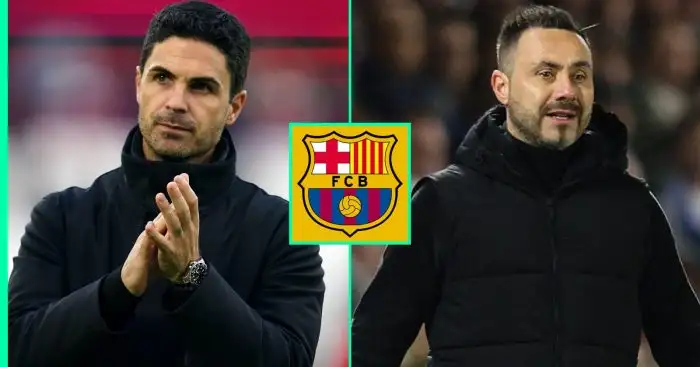 Arsenal manager Mikel Arteta and Brighton boss Roberto de Zerbi have both been linked with Barcelona