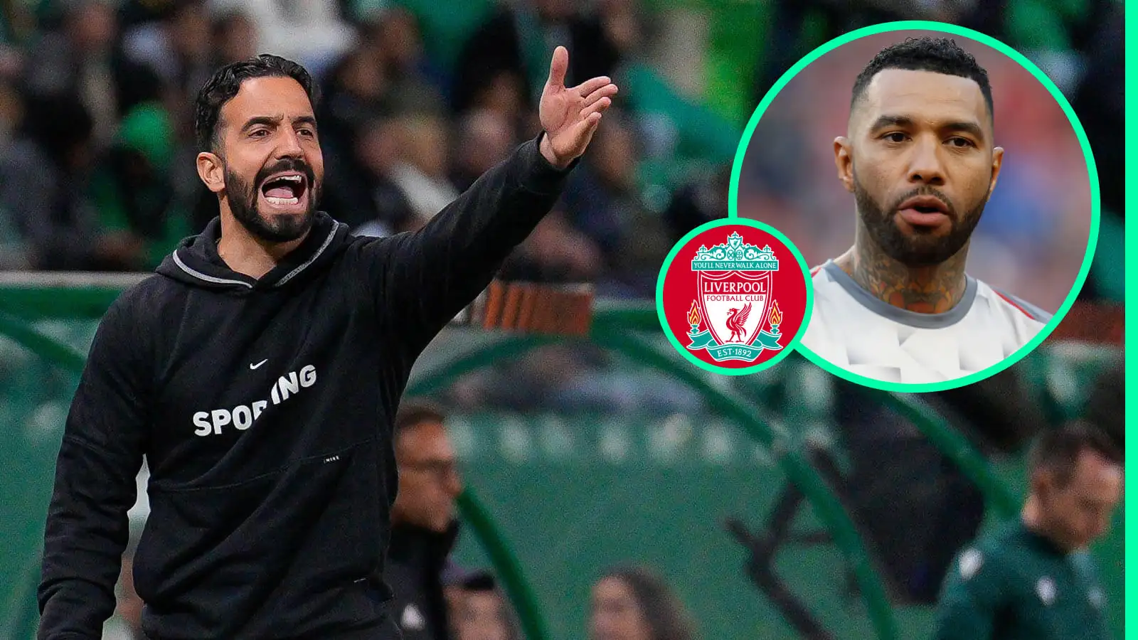 Ruben Amorim, Jermaine Pennant and Liverpool badge Ruben Amorim and Jermaine Pennant, Liverpool