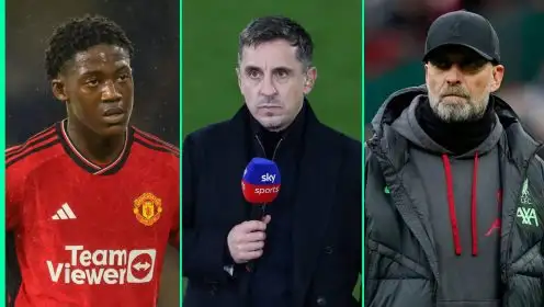 Gary Neville made to eat his words as bizarre Liverpool claim and Kobbie Mainoo criticism backfires