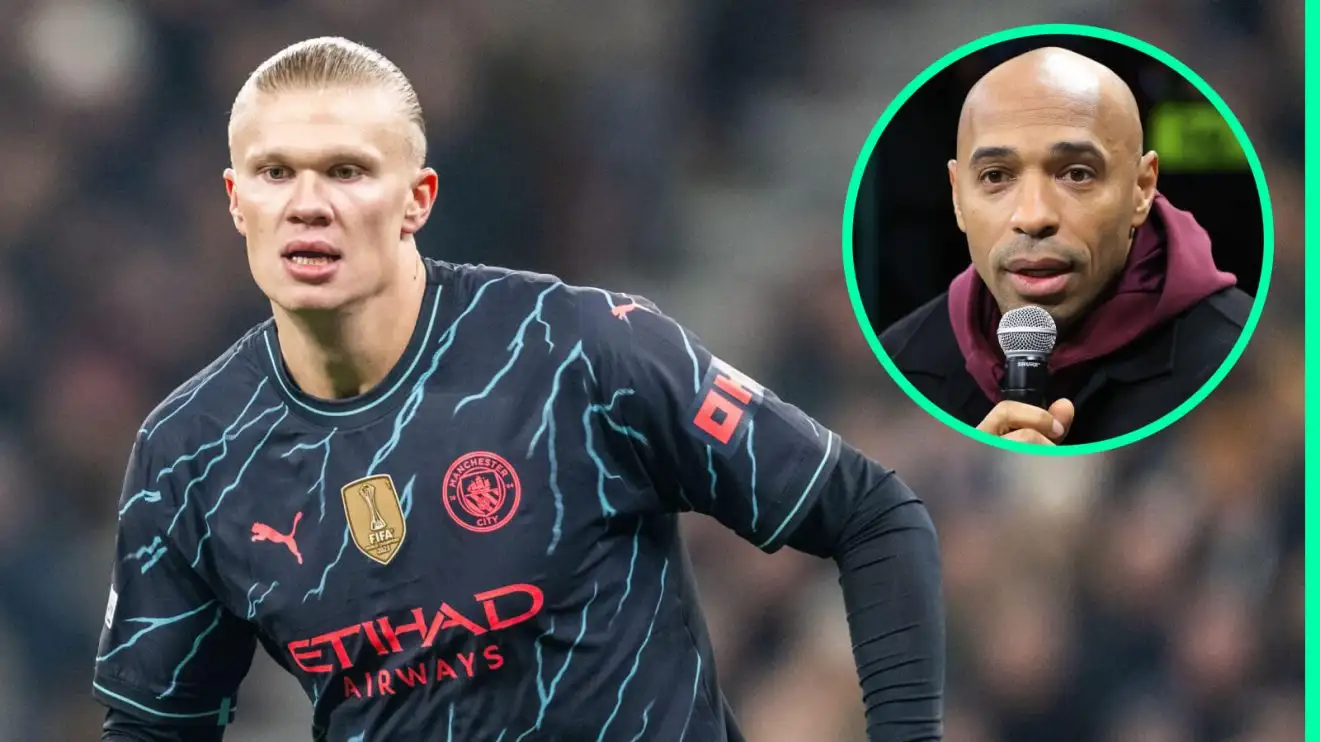 Erling Haaland and Thierry Henry Man City star Erling Haaland, Arsenal legend Thierry Henry
