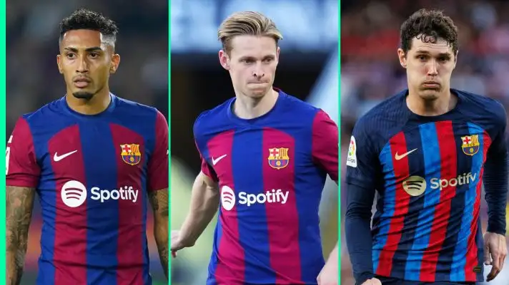 Raphinha, Frenkie de Jong and Andreas Christensen are among the Barcelona players who could leave