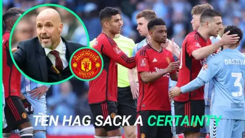 Ten Hag sack: Man Utd axe furiously talk heats up as Liverpool legend stirs pot after Coventry, FA Cup debacle