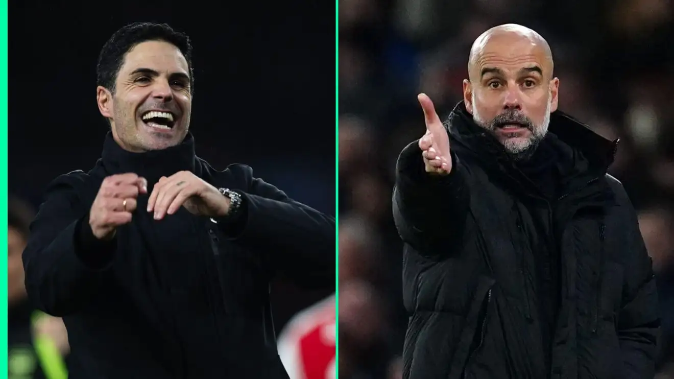 Arsenal manager Mikel Arteta, Man City manager Pep Guardiola