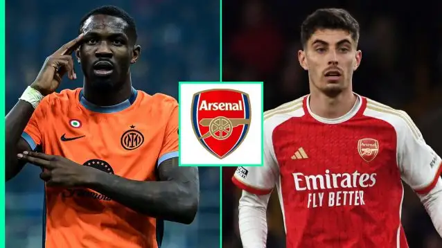 Inter Milan striker Marcus Thuram, Arsenal forward Kai Havertz