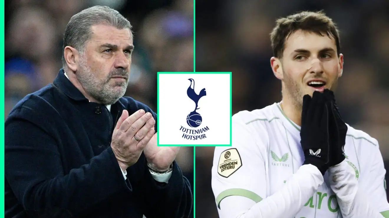 Ange Postecoglou and Santiago Gimenez, Tottenham Ange Postecoglou and Santiago Gimenez, Tottenham