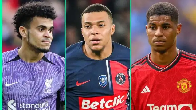 Luis Diaz, Kylian Mbappe, Marcus Rashford