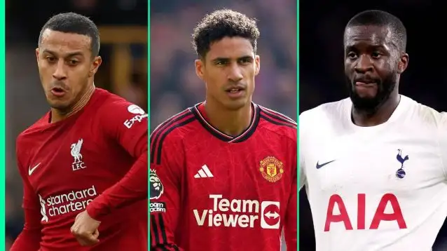 Thiago Alcantara at Liverpool, Raphael Varane at Man Utd and Tanguy Ndombele at Tottenham.