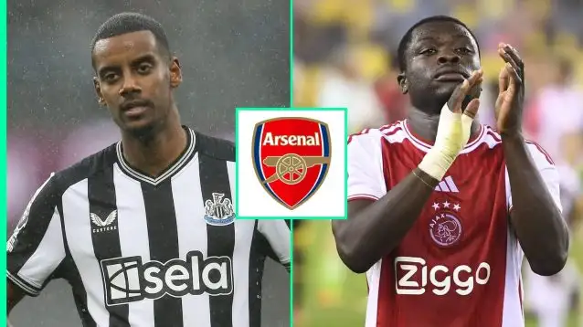 Newcastle United's Alexander Isak and Brian Brobbey of Ajax are two strikers on the Arsenal transfer radar