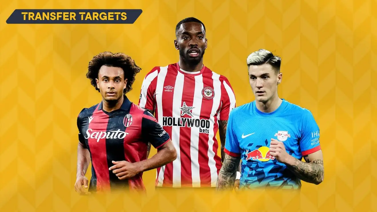 Joshua Zirkzee at Bologna, Ivan Toney at Brentford and Benjamin Sesko at RB Leipzig. Joshua Zirkzee at Bologna, Ivan Toney at Brentford and Benjamin Sesko at RB Leipzig.