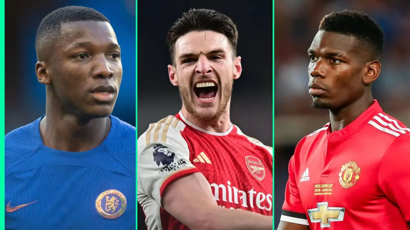 Declan Rice Moises Caicedo Paul Pogba Declan Rice, Moises Caicedo and Paul Pogba