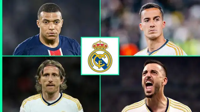 Kylian Mbappe, Lucas Vazquez, Luka Modric, Joselu