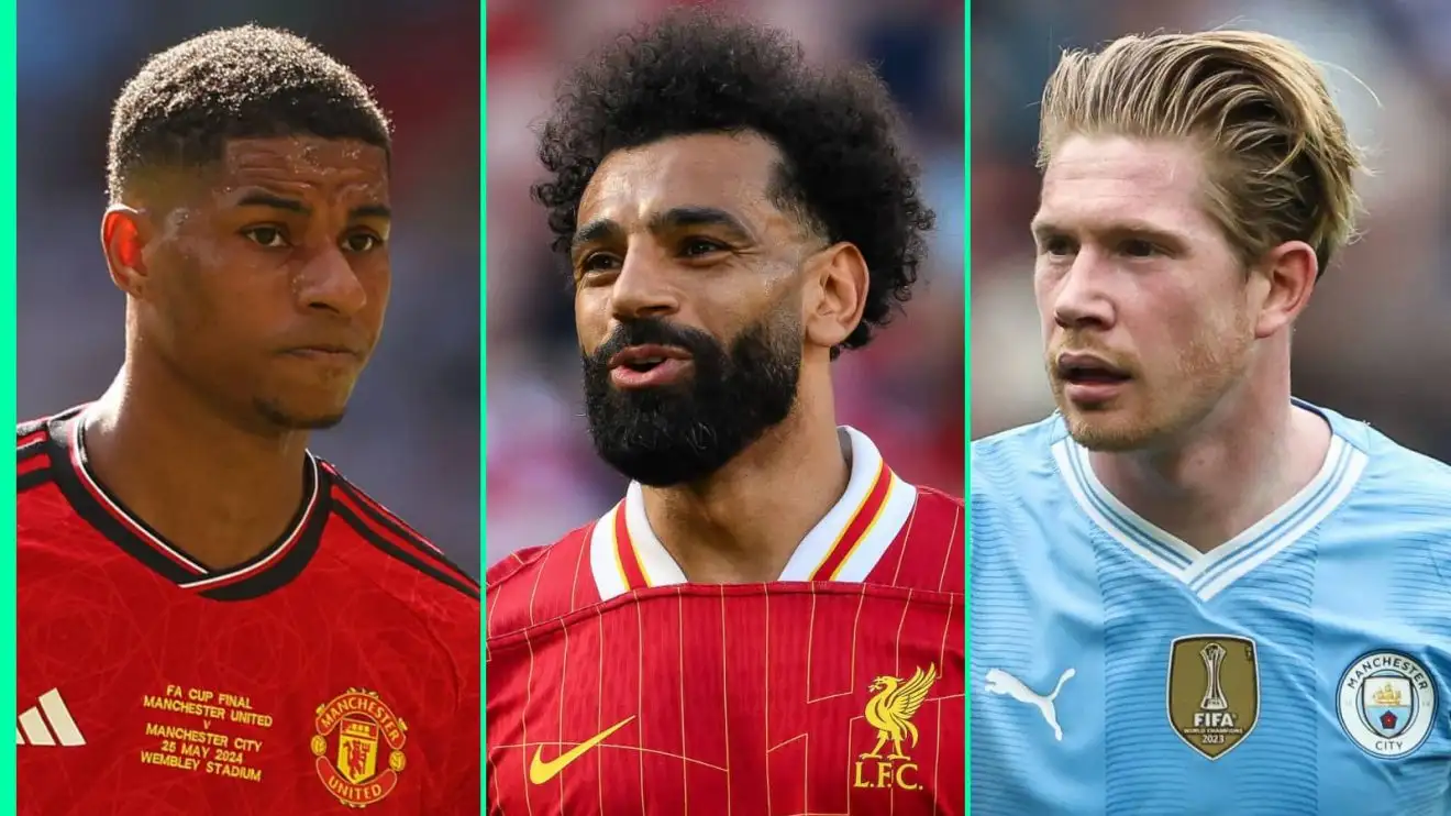 Marcus Rashford, Mohamed Salah and Kevin de Bruyne