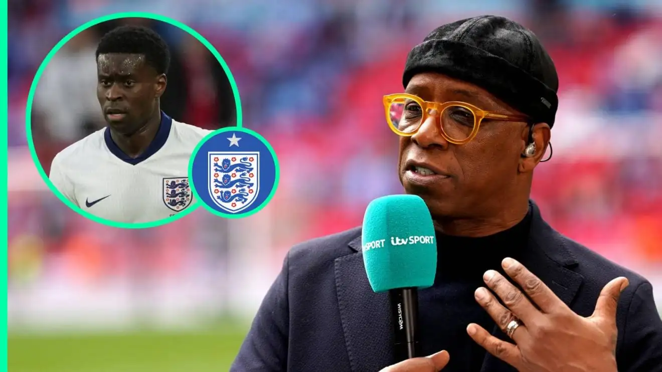 Former England striker Ian Wright and, inset, Crystal Palace and England defender Marc Guehi Former England striker Ian Wright and, inset, Crystal Palace and England defender Marc Guehi