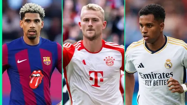 Barcelona defender Ronald Araujo, Bayern Munich defender Matthijs De Ligt, Real Madrid winger Rodrygo