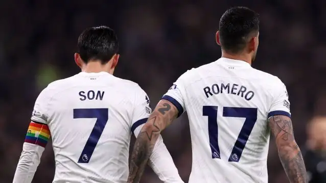 Tottenham stars Son Heung-min and Cristian Romero