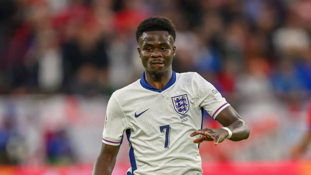 Bukayo Saka represents England at Euro 2024