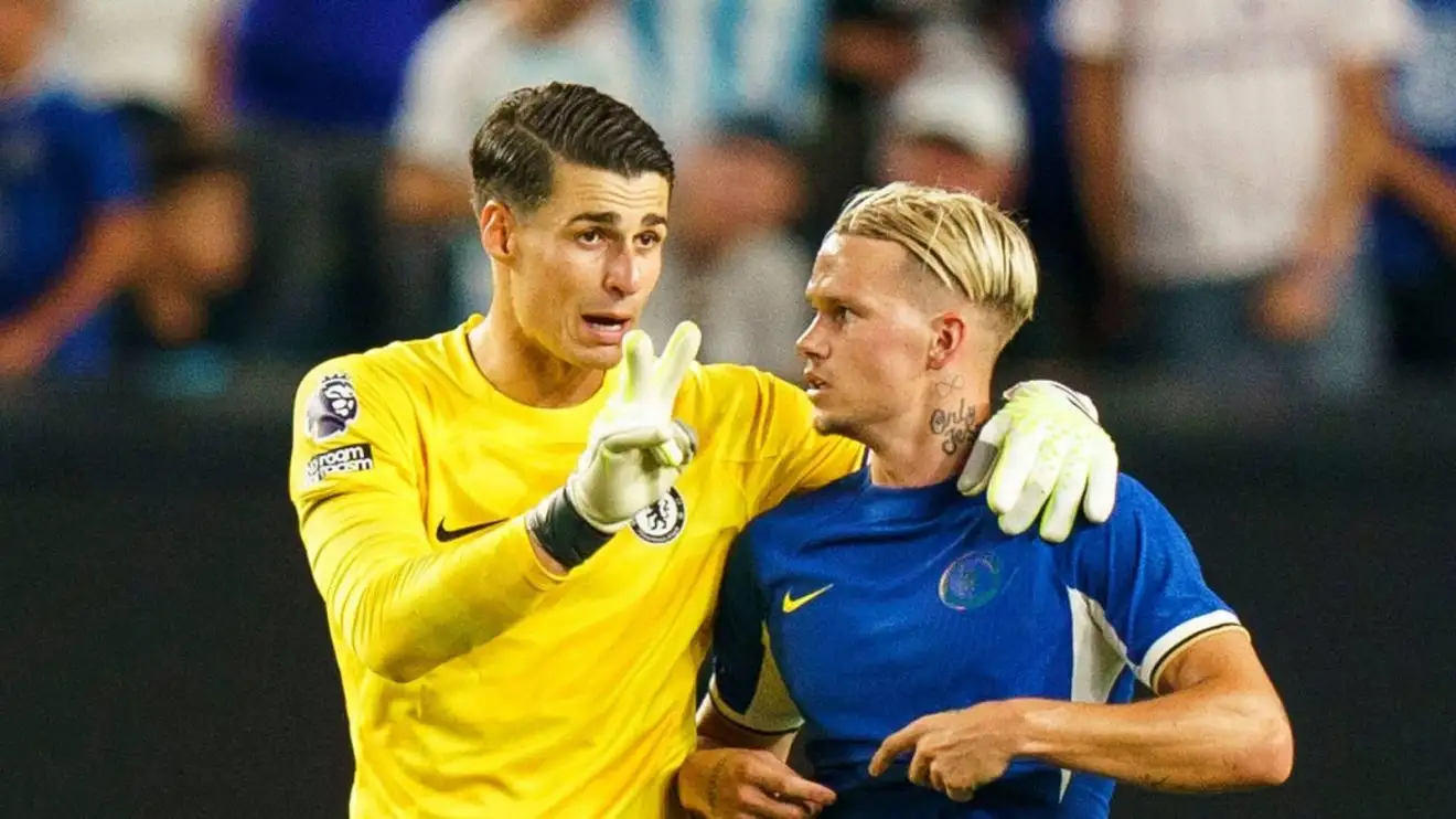Chelsea goalkeeper Kepa Arrizabalaga and winger Mykhailo Mudryk