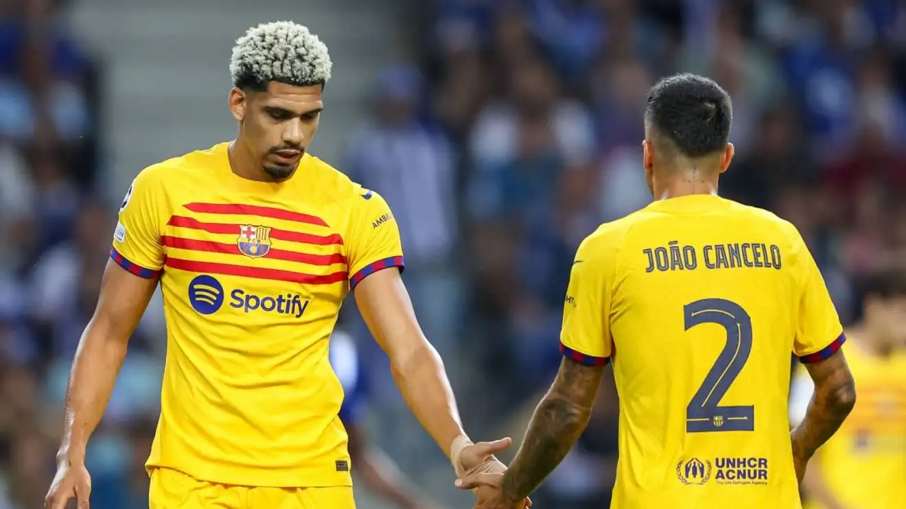 Barcelona star Ronald Araujo and loanee Joao Cancelo Barcelona star Ronald Araujo and loanee Joao Cancelo
