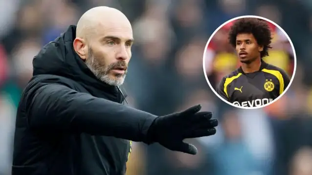 Chelsea boss Enzo Maresca and forward target Karim Adeyemi