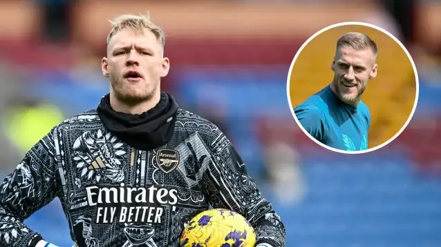 Arsenal keeper Aaron Ramsdale and Wolves man Daniel Bentley