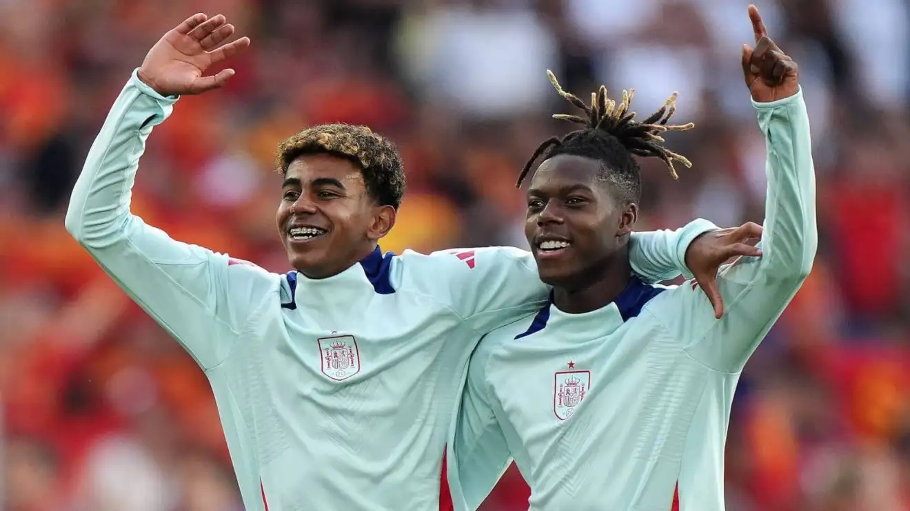 Spain wingers Lamine Yamal and Nico Williams Spain wingers Lamine Yamal and Nico Williams