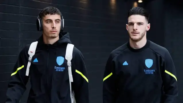 Arsenal pair Kai Havertz and Declan Rice